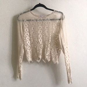 Zara delicate cropped cream sweater